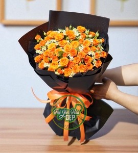 Bó Hoa Hồng Tỉ Muội Cam Cao Cấp HB202